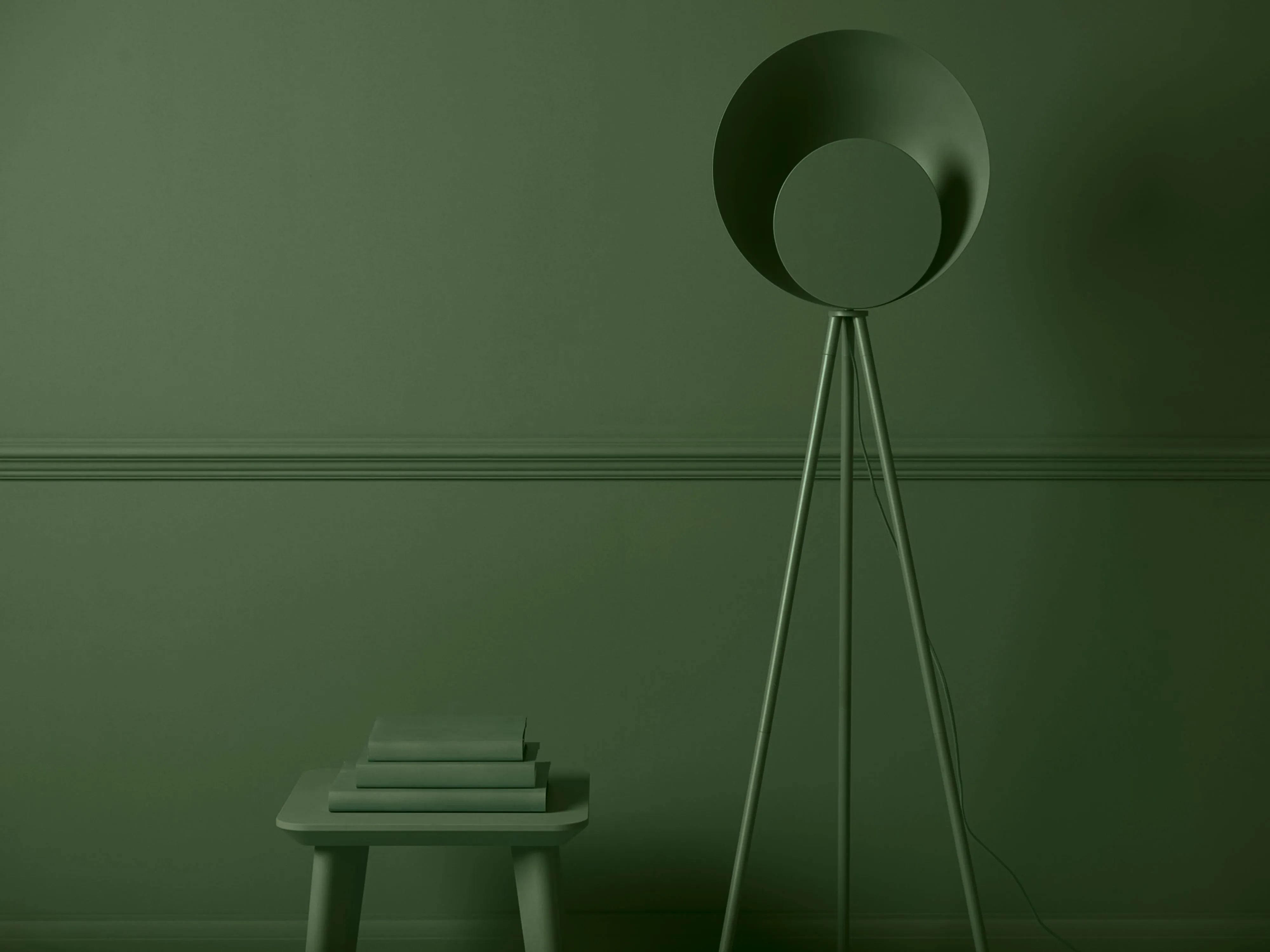 Olive green diffuser floor lamp