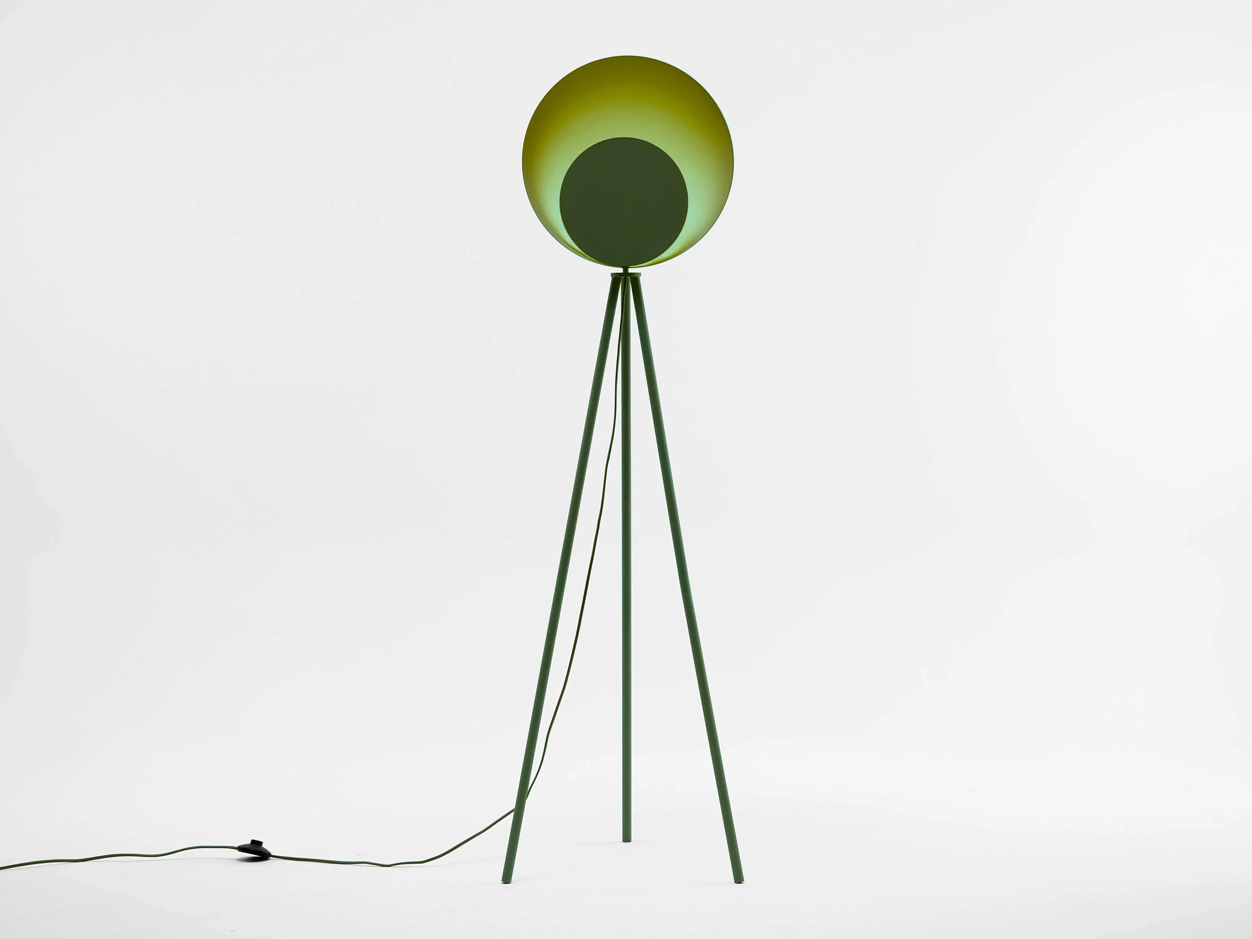 Olive green diffuser floor lamp