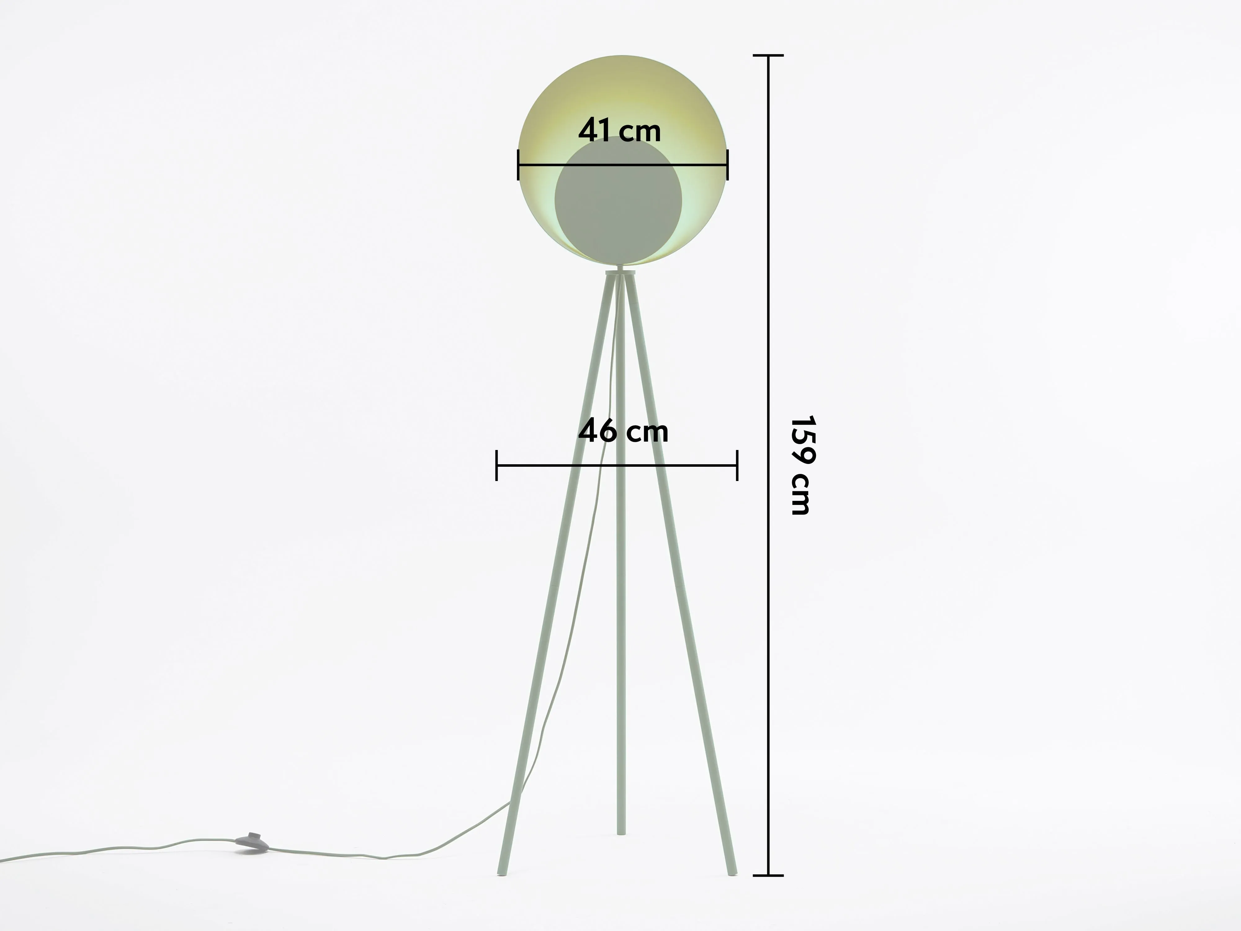 Olive green diffuser floor lamp