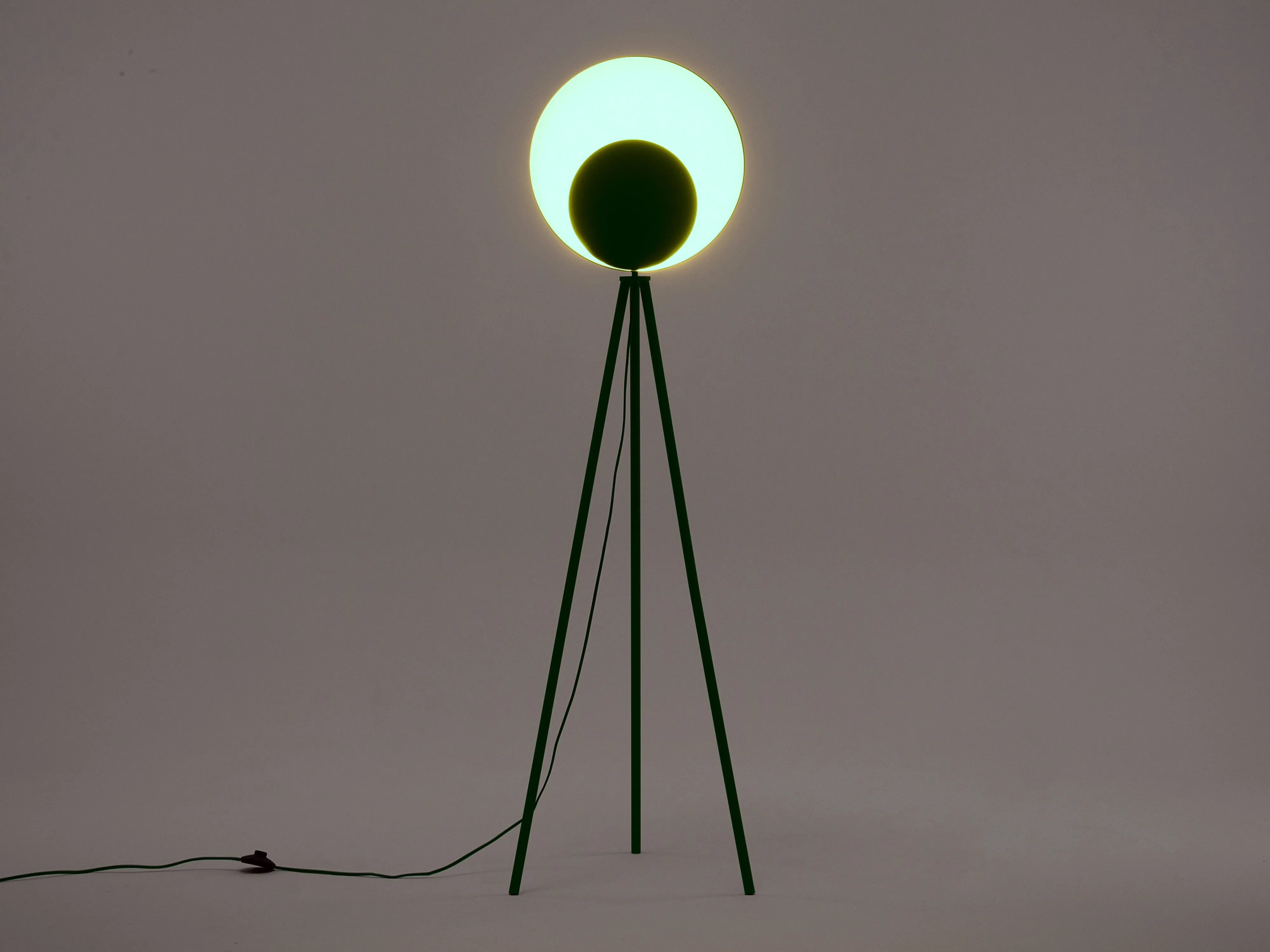 Olive green diffuser floor lamp