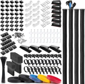OneLeaf 323 Pcs Cable Management Kit, Wire Organizers for Cords, PC Accessories for Cord Organization, Cable Management Under Desk, Multifunction Cord Organizer for Office, Home, Data Centers