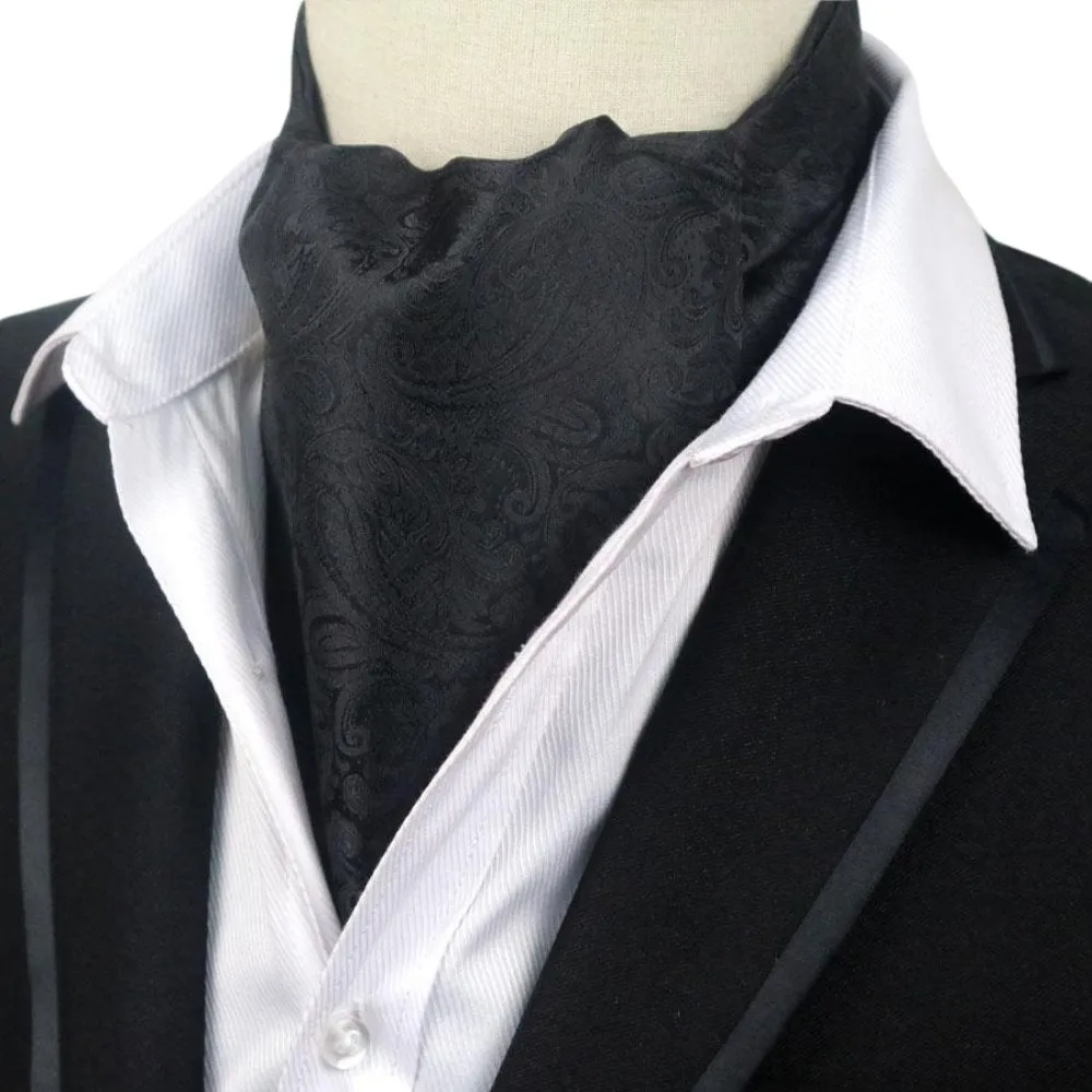 Paisley Jacquard Solid Ascot Tie