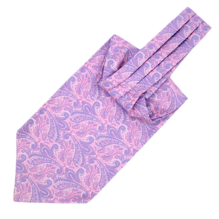 Paisley Jacquard Solid Ascot Tie