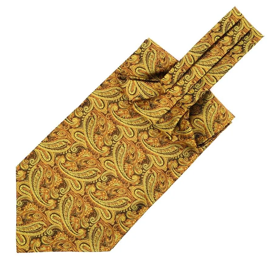 Paisley Jacquard Solid Ascot Tie