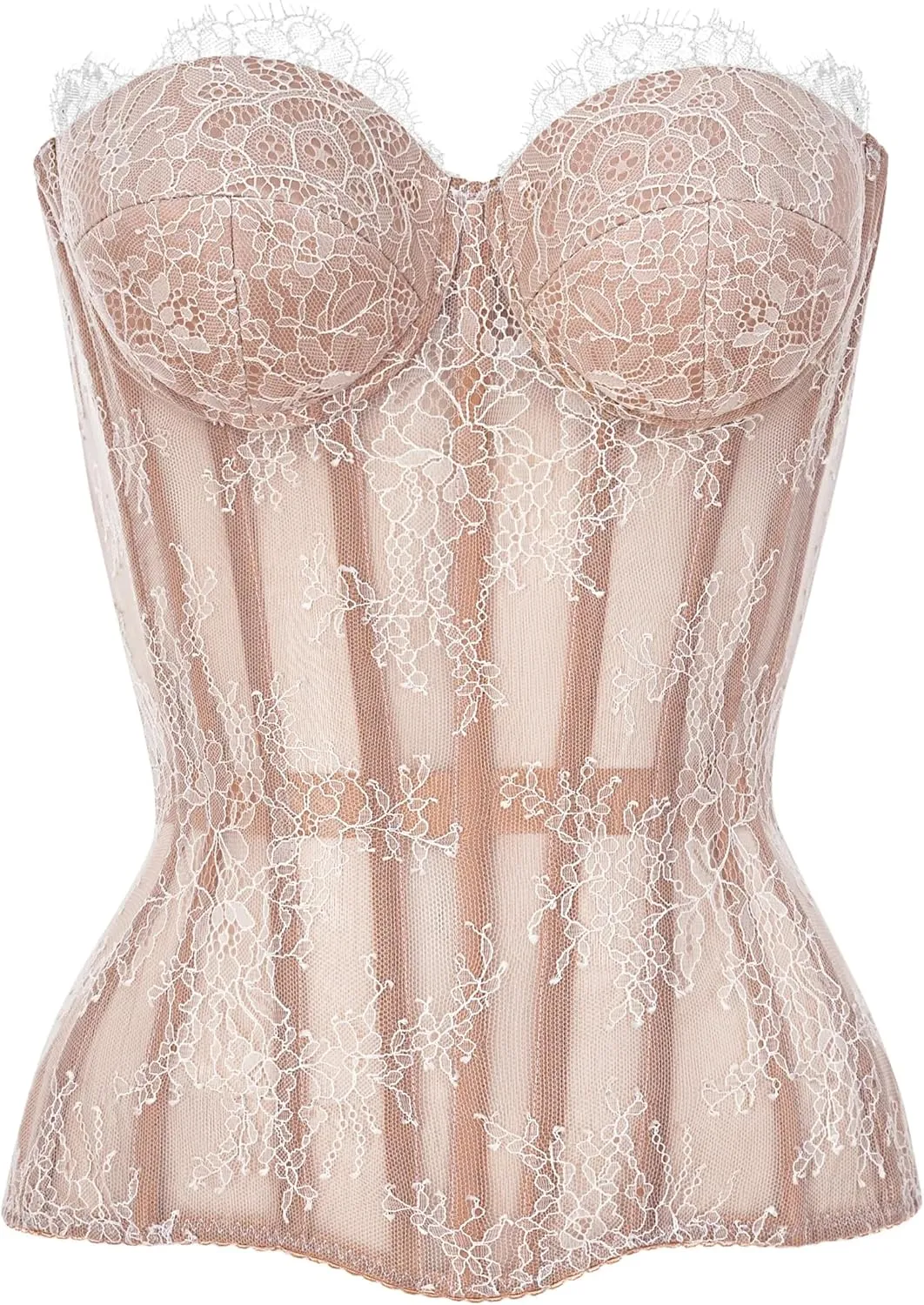 Perfect Corset NYC OVERBUST Mesh Corset Top Lace up with 15 Steel Boned