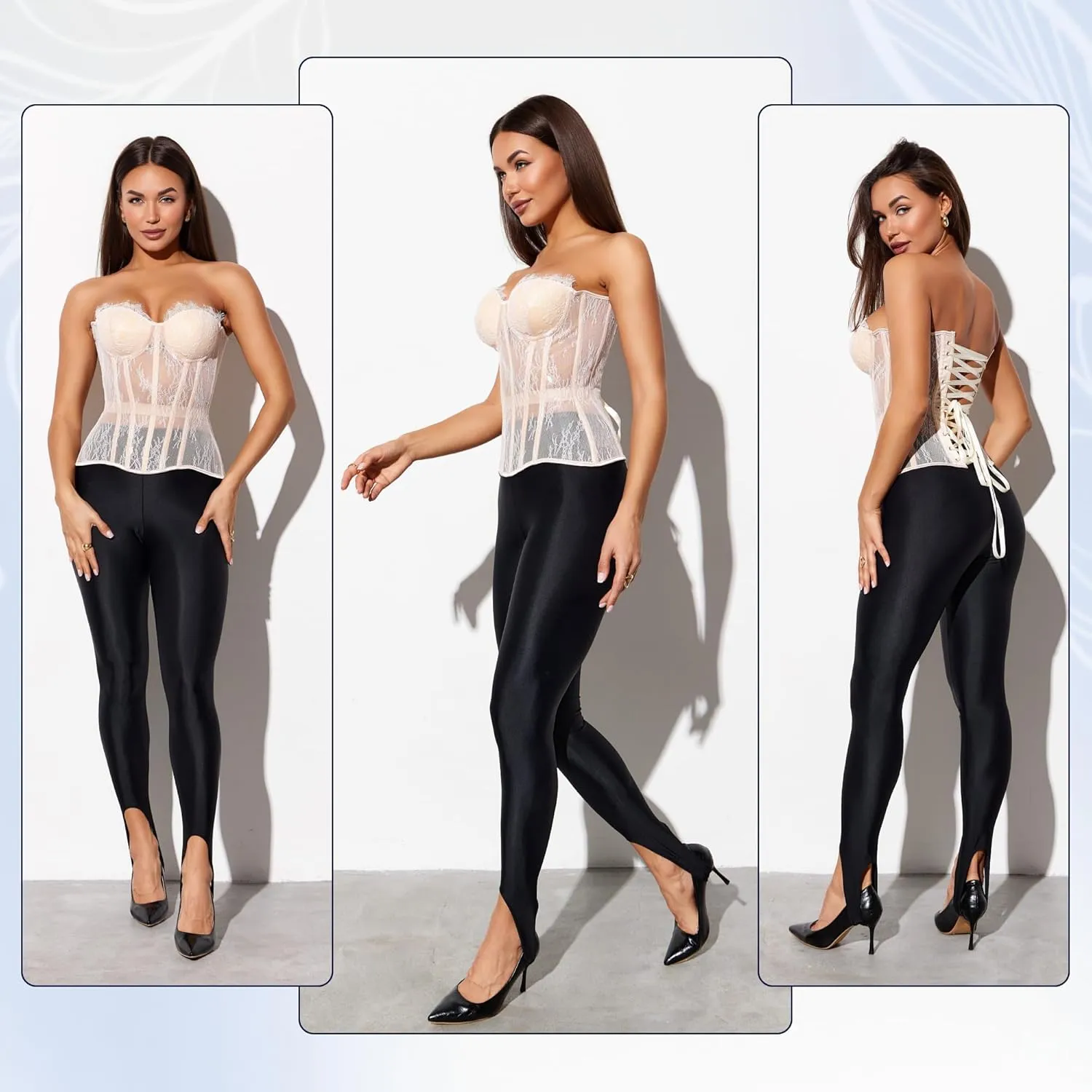 Perfect Corset NYC OVERBUST Mesh Corset Top Lace up with 15 Steel Boned