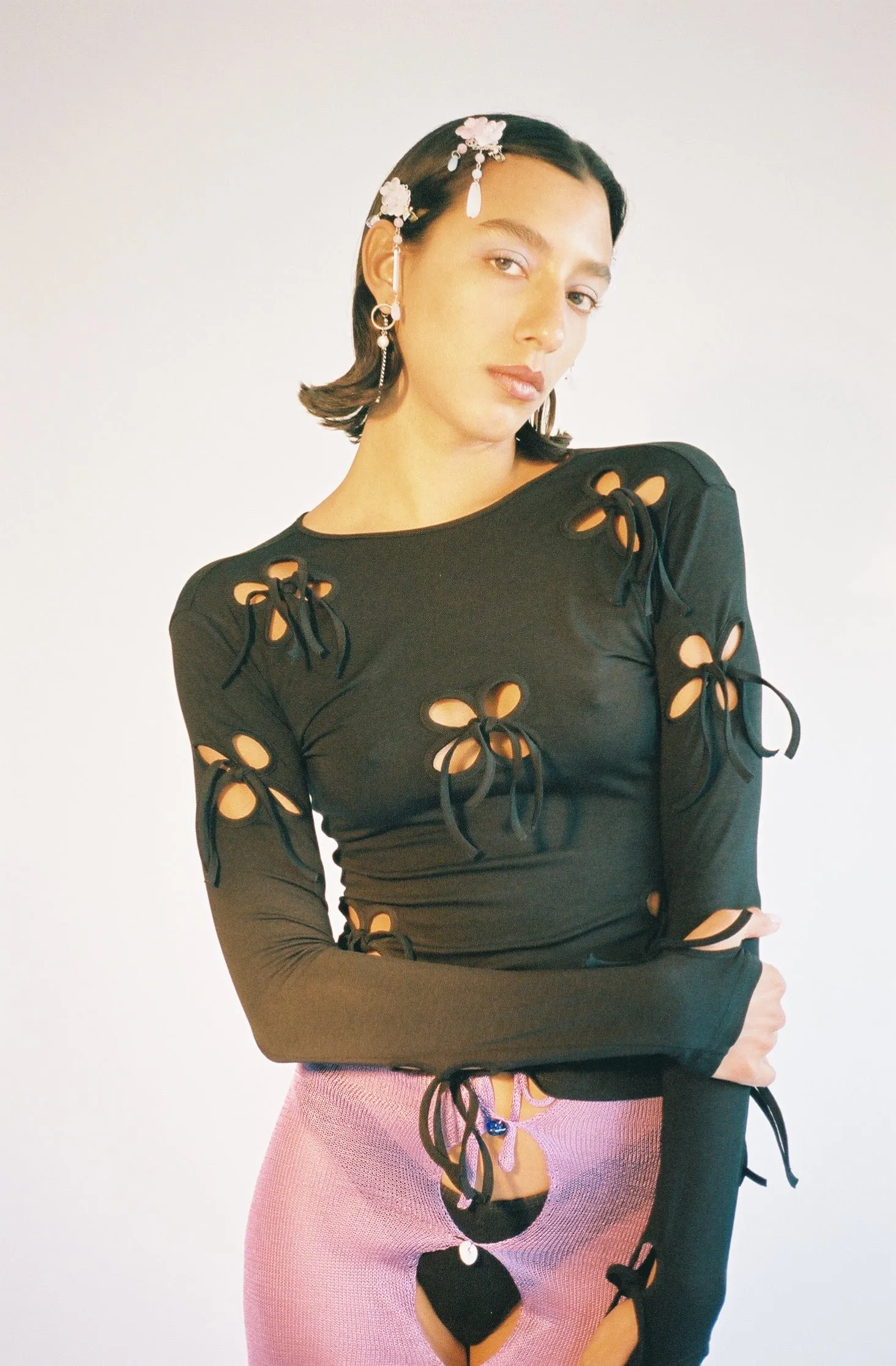 Petal Black Long Sleeve