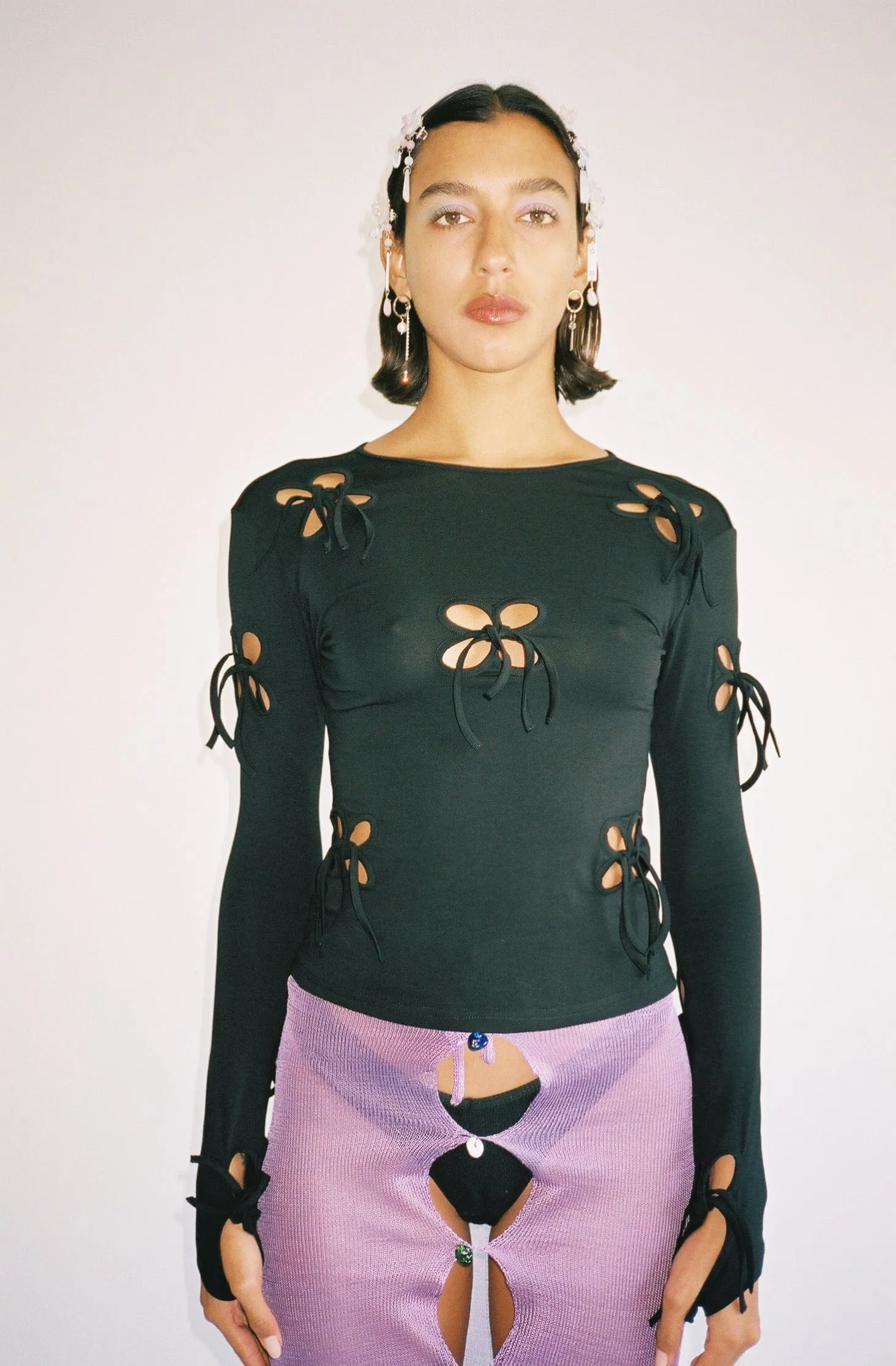Petal Black Long Sleeve