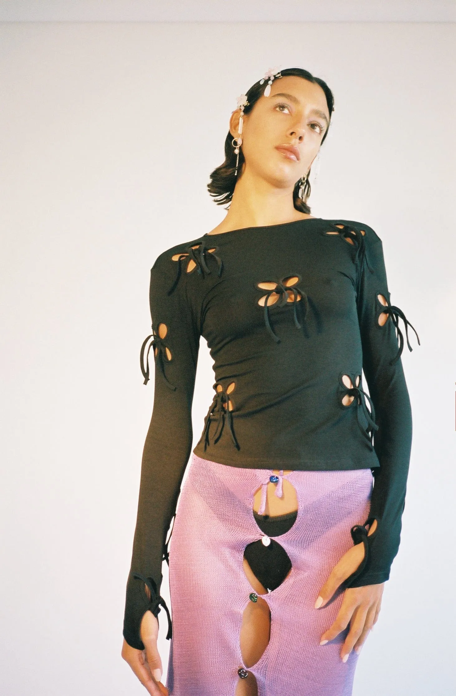 Petal Black Long Sleeve