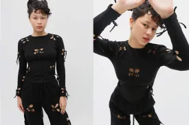 Petal Black Long Sleeve