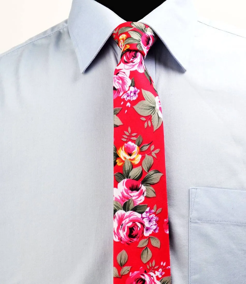 Rich Pink Floral Neck Tie