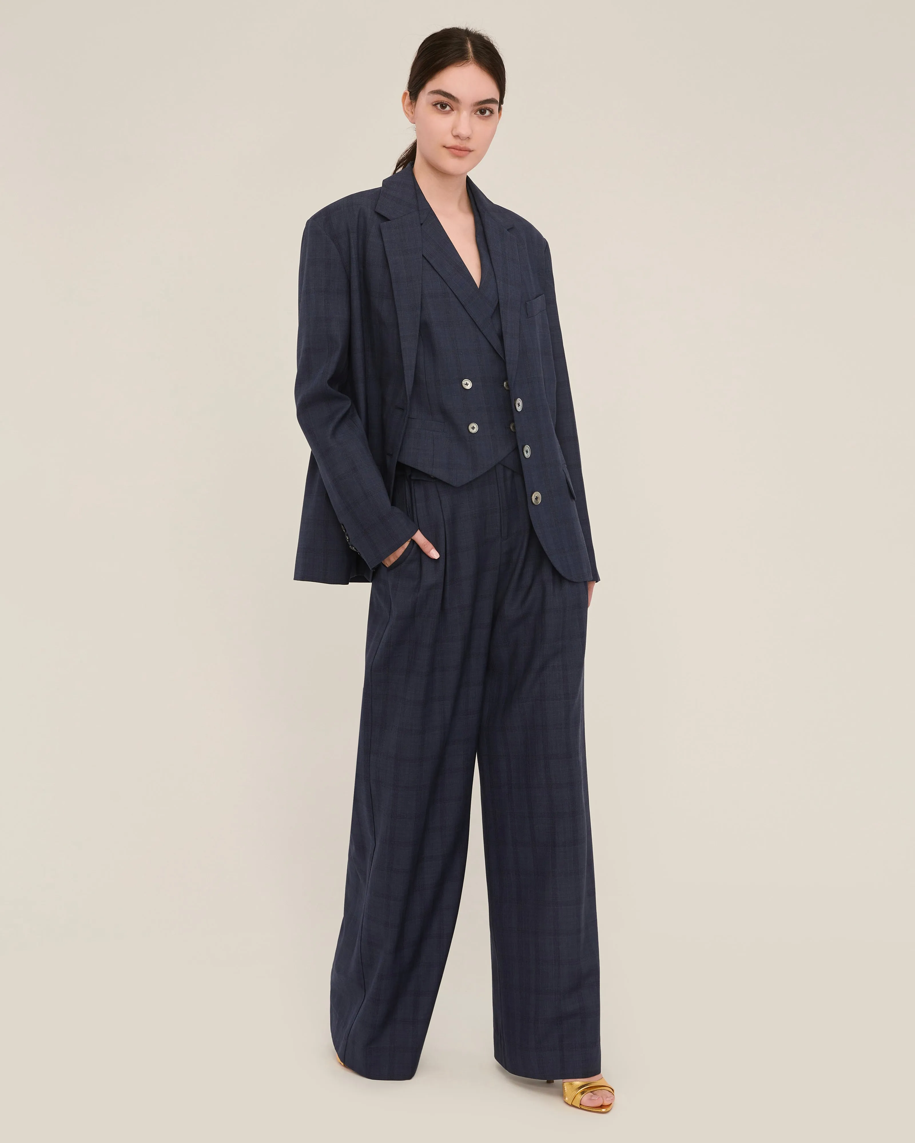 Ridley Slim Sleeve Wool Boyfriend Blazer