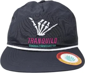 Sendero Provisions Co. Tranquilo Adjustable Snapback Hat with Embroidered Design & Braided Rope (Black/White) - One Size