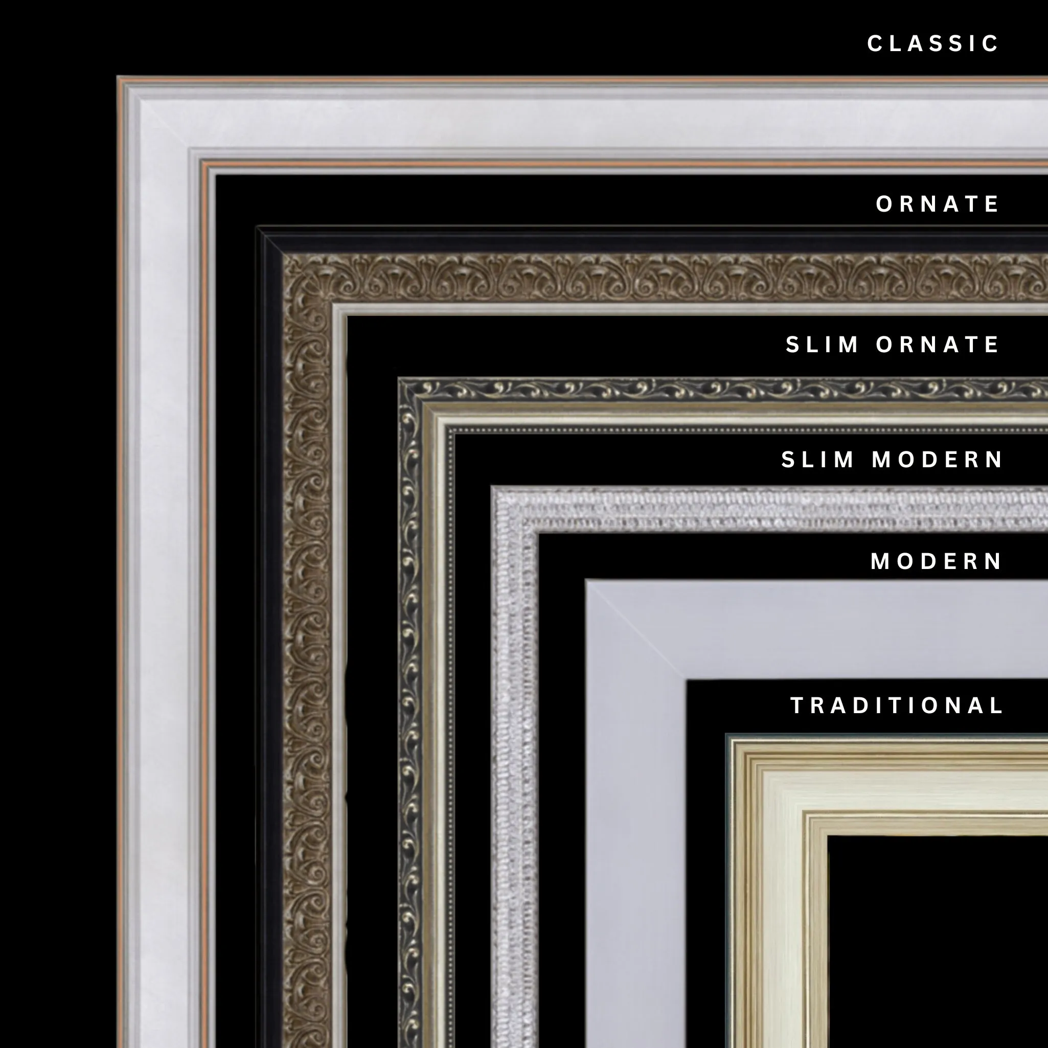 Silver 34x32 Picture Frame Ornate Traditional Classic Antique