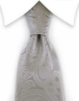 Silver Paisley Tie