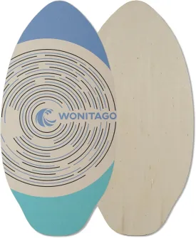 Skimboard with EVA Grip Pad and High Gloss Clear Coat, Durable Wooden Skim Boards for Kids and Adults, 35"/41"