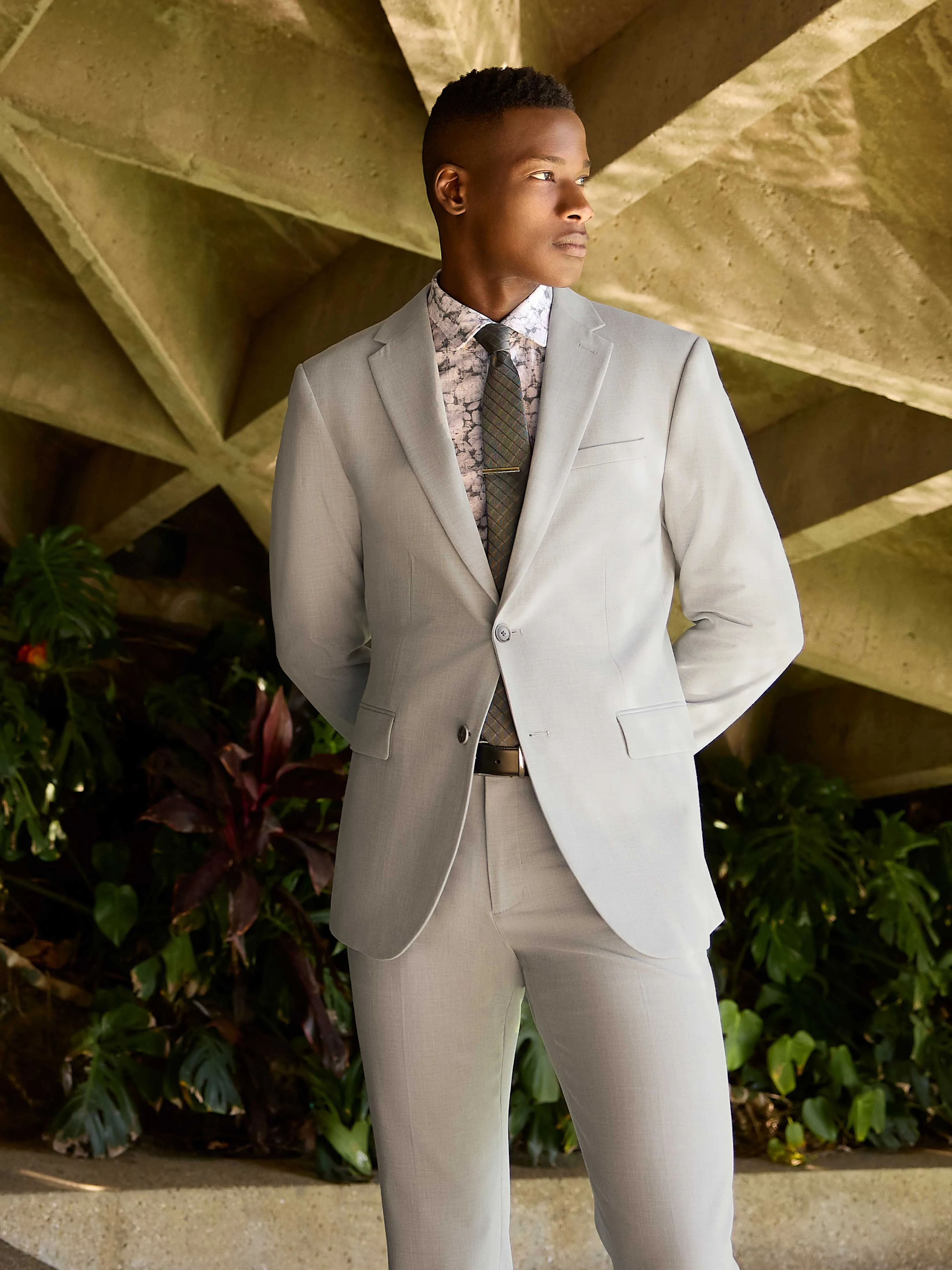 Slim Fit Felt Grey Louis Suit