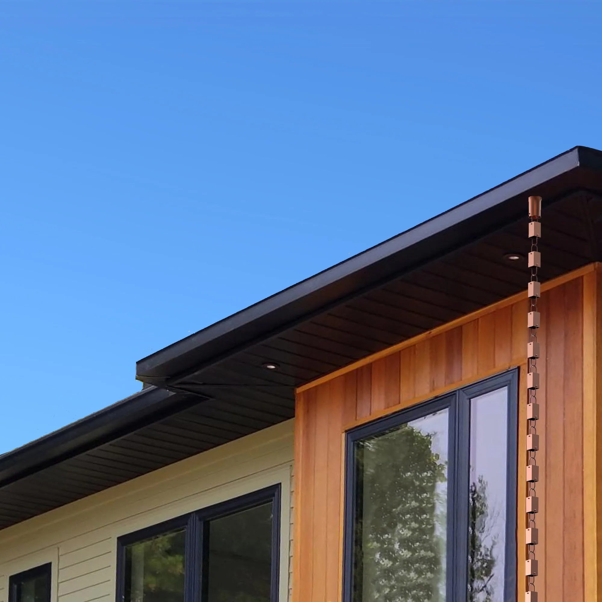 Square Link Rain Chain (Copper)