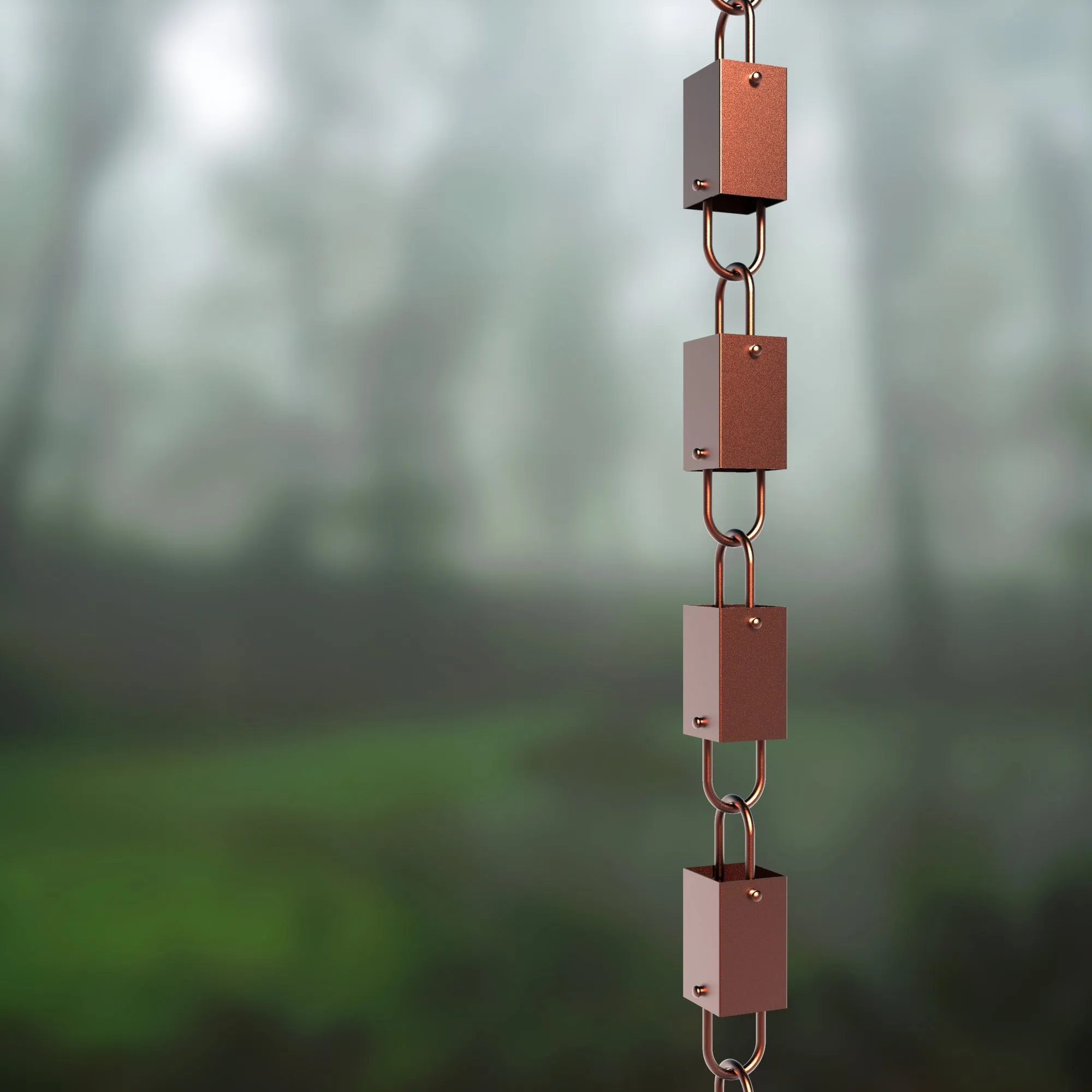 Square Link Rain Chain (Copper)