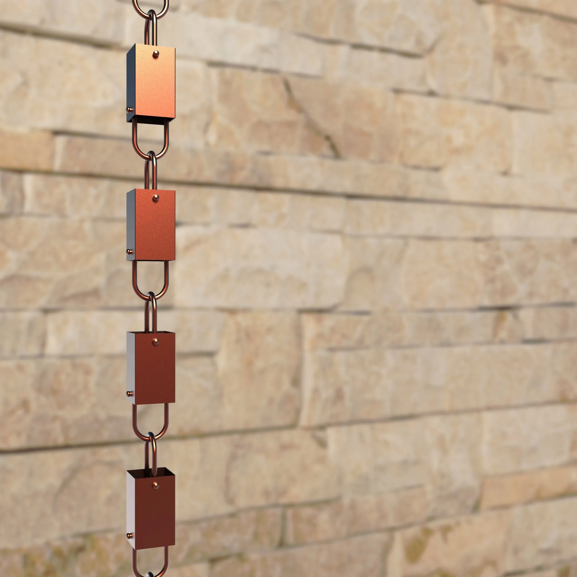 Square Link Rain Chain (Copper)