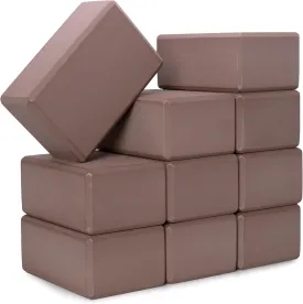 Sunshine Yoga 4" Yoga Block, 10 Pack Bulk EVA Foam Yoga Blocks, Firm and Supportive Yoga Brick, Balance Foam for Stretching, Pilates, and Workout, 4" x 6" x 9"