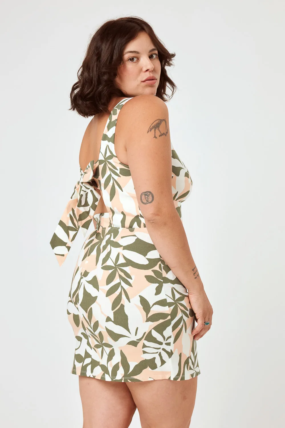 Tropical Green Tie Back Dress