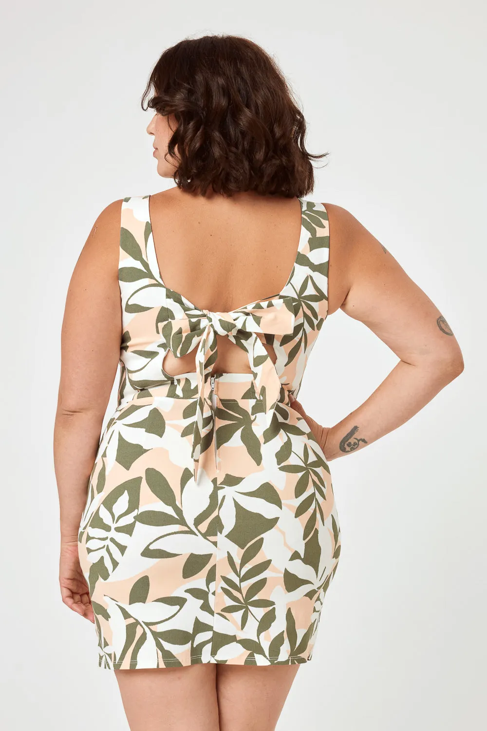 Tropical Green Tie Back Dress