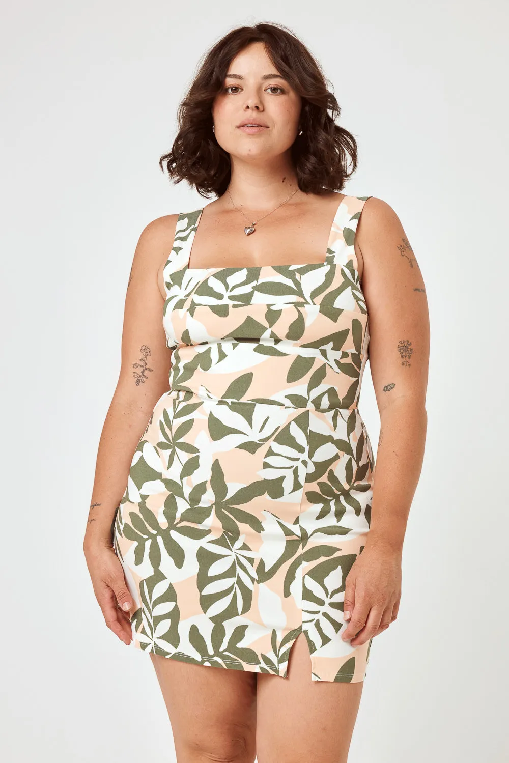 Tropical Green Tie Back Dress