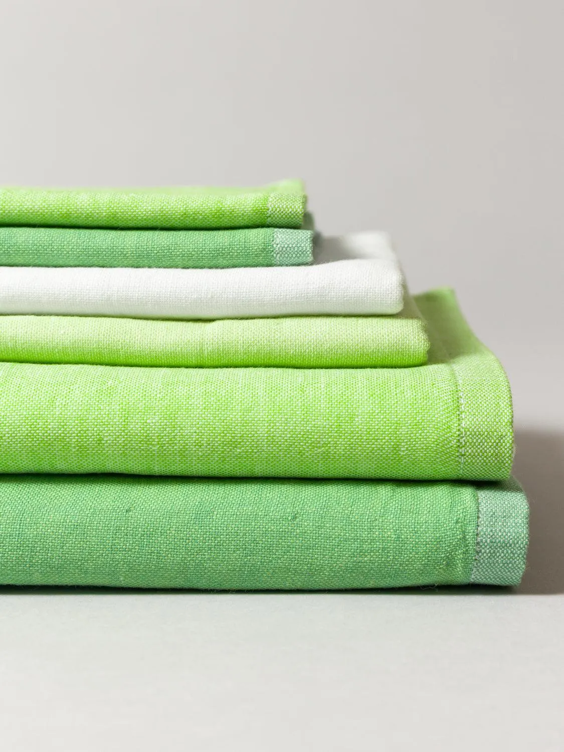 Two Tone Chambray Towel - Green