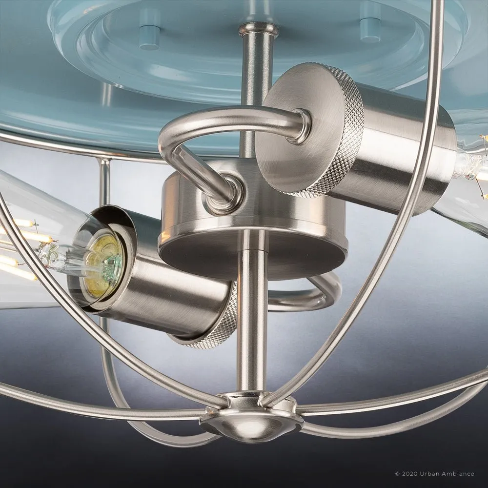 UHP1431 Farmhouse Outdoor Ceiling Light 7.875''H x 14.5''W, Gray Blue Finish, Kenner Collection