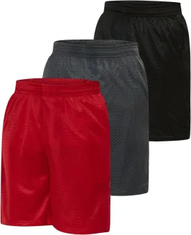 Ultra Performance Boy's Basketball Short's 3 Pack Mesh Athletic Shorts Youth Basketball Soccer & Gym Short for Active Boys