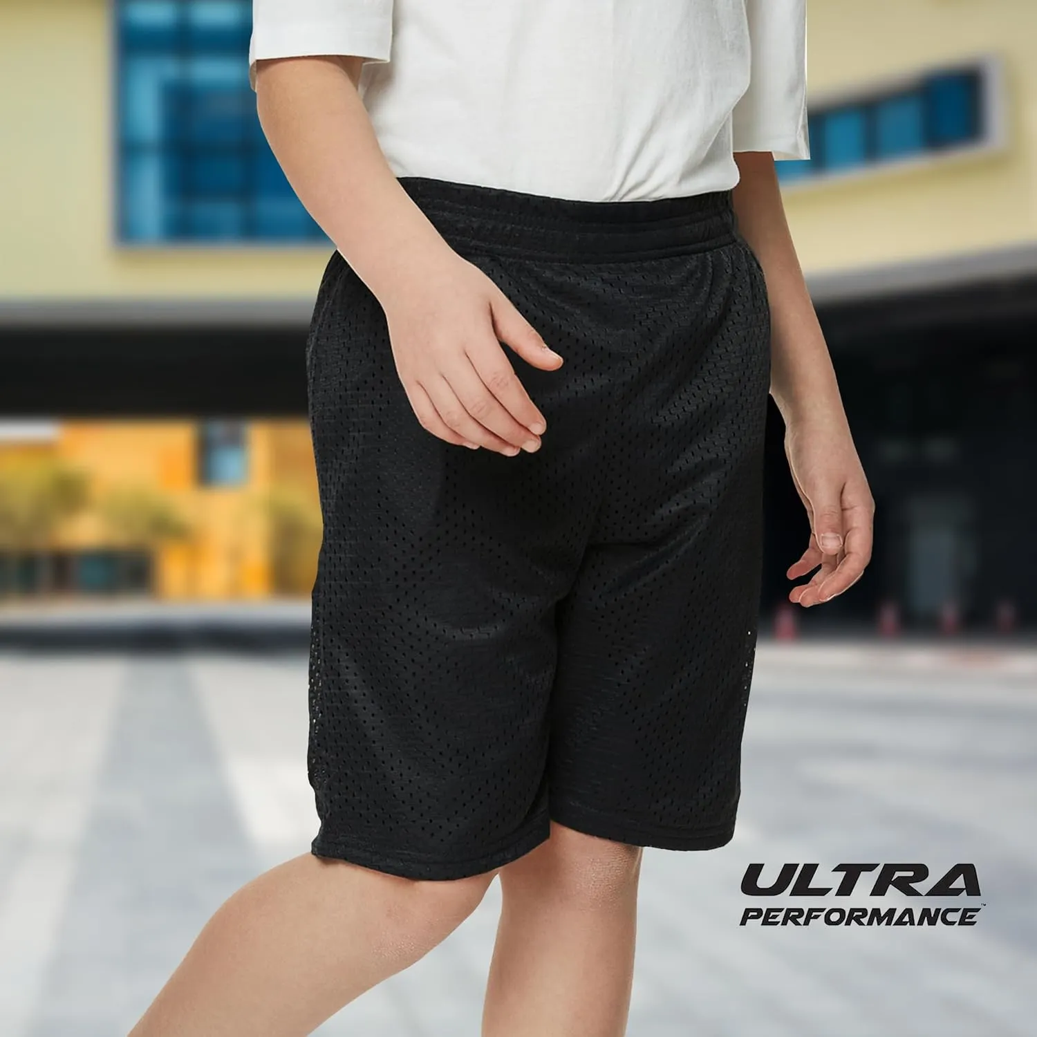 Ultra Performance Boy's Basketball Short's 3 Pack Mesh Athletic Shorts Youth Basketball Soccer & Gym Short for Active Boys