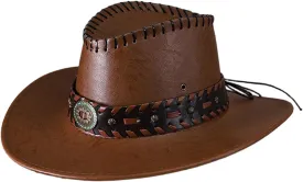 Vintage Western Cowboy Hat for Men Women - Wide Brim Cowgirl Fedora Hats Wide Brim Felt Cowboy Hat for Women Men
