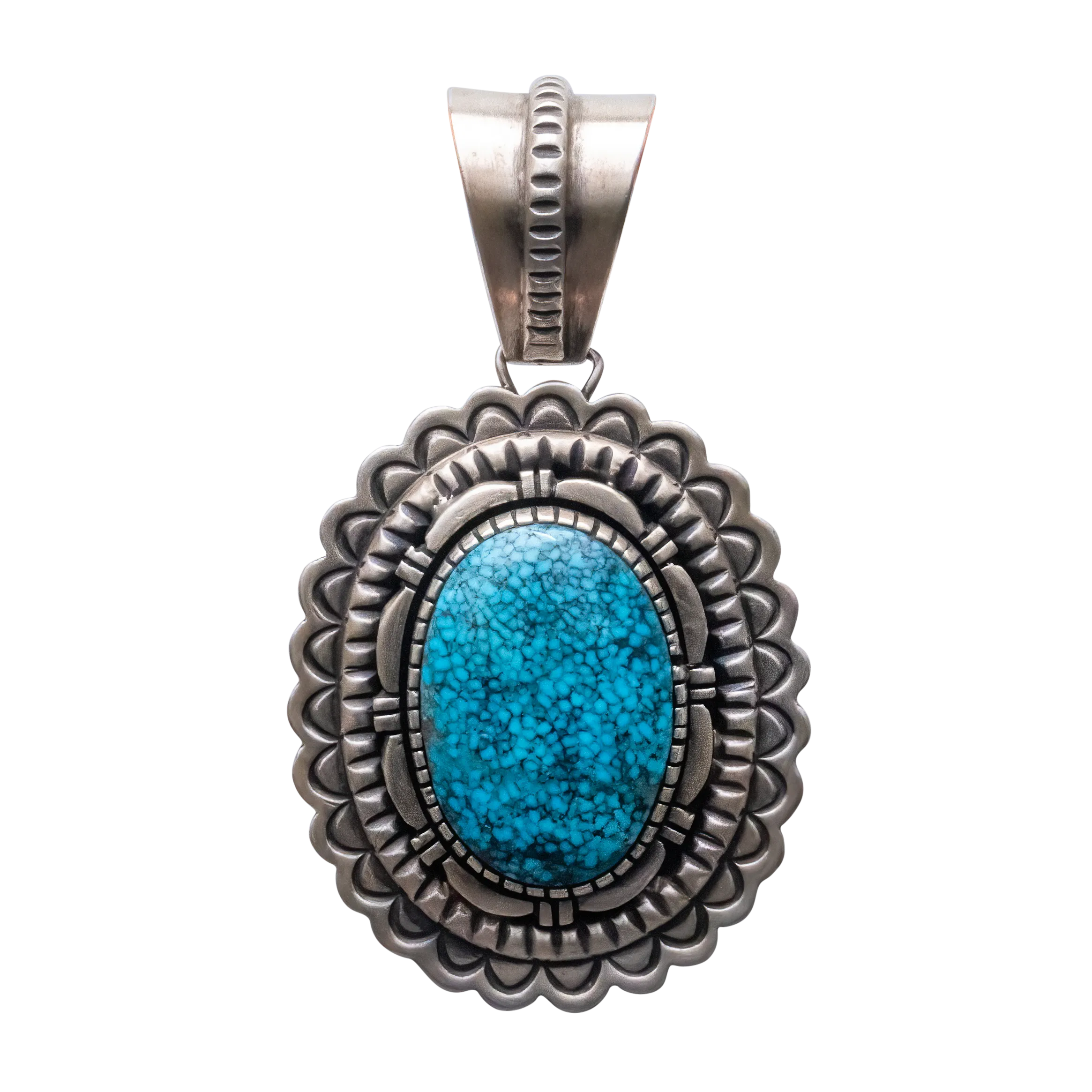 Webbed Kingman Turquoise Pendant | Bernice Bonney