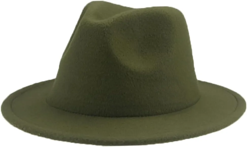 Women Fedora Hat Felted Solid khaki9 Black Dress Formal Panama Hats