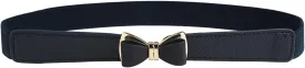 Womens 1" Width Bow Skinny Elastic Waist Belt Stretchy Belt Thin Belt