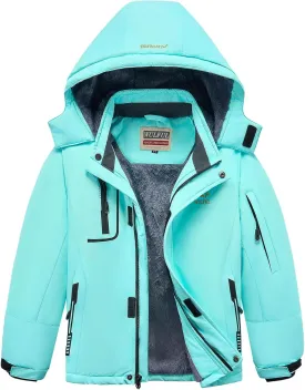 WULFUL Boy's Waterproof Ski Jacket Warm Fleece Hooded Winter Snow Coat