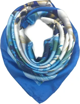 YOUR SMILE Polyester Scarf Womens Fashion Pattern Large Square Satin Headscarf 35''x35''